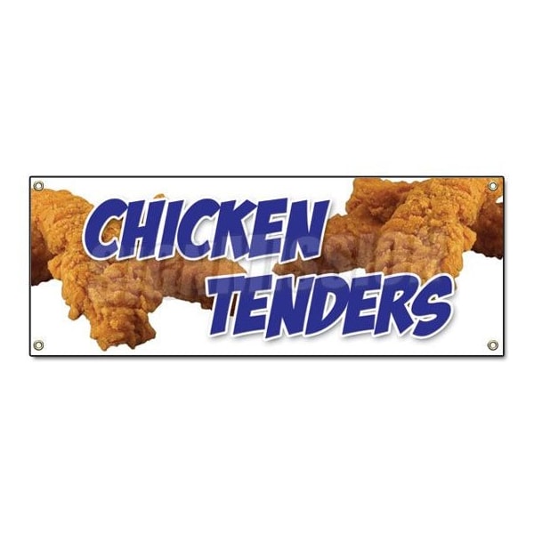 Chicken Tenders Banner Heavy Duty 13 Oz Vinyl with Grommets